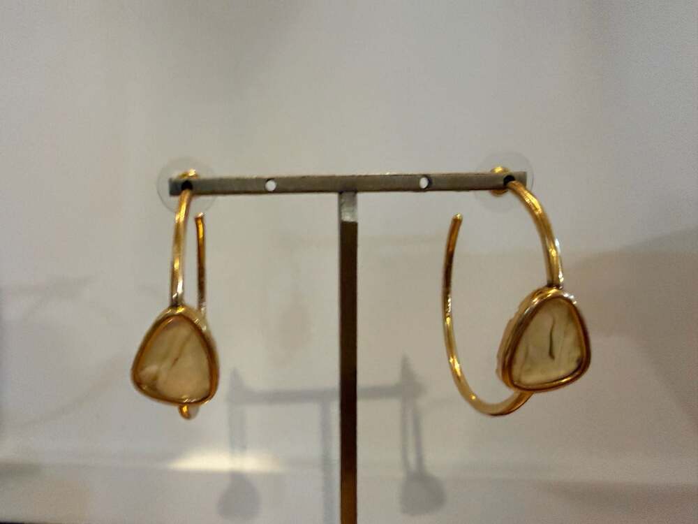 Kendra Scott Margot Hoop Earrings in Gold with Stone Accent - Picture 6 of 7